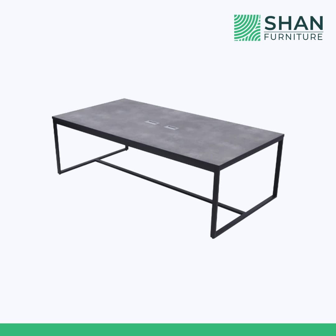 Compact Conference Table - Concrete Grey