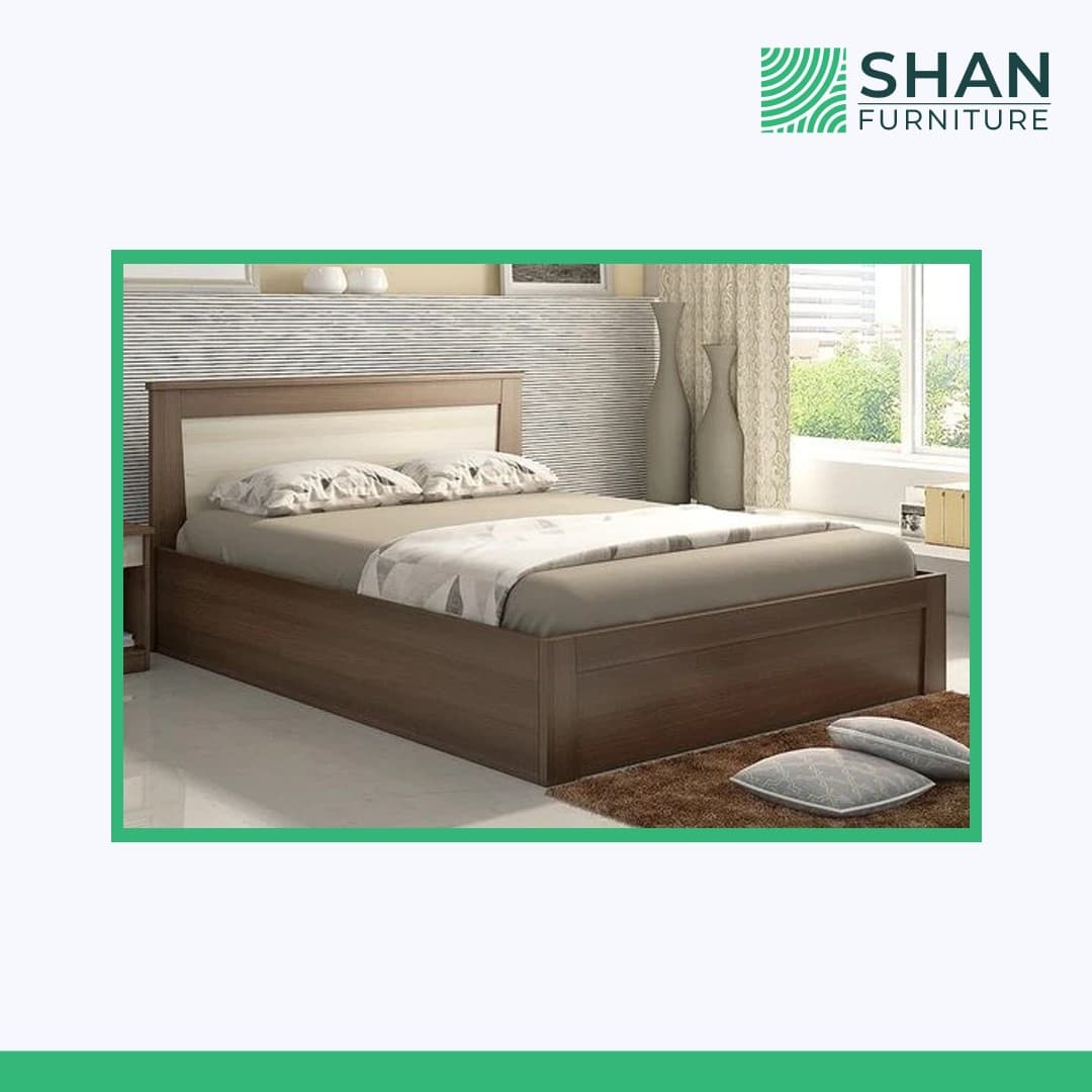 Two-Tone Walnut Panel Bed