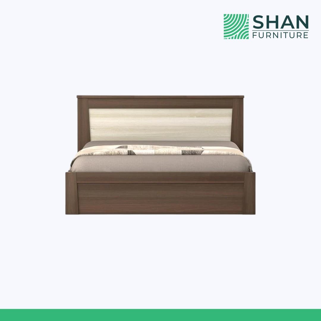 Two-Tone Walnut Panel Bed