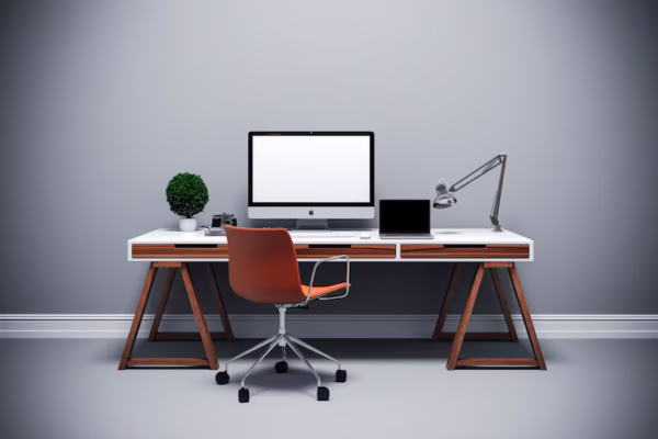 modern computer workplace setup